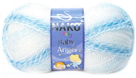Пряжа Nako BABY ANGEL 70263 бел/голубой