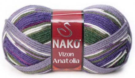 Пряжа Nako VIZON ANATOLIA 81031 сир/хаки/фиолет