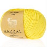Пряжа Gazzal ORGANIC BABY COTTON 420 желтый (10 мотков)