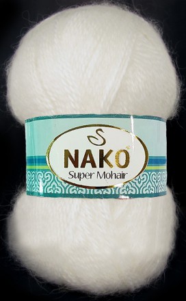Пряжа Nako SUPER MOHAIR 208-110 белый