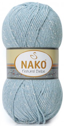 Пряжа Nako NATURAL BEBE 5406 серо-голубой