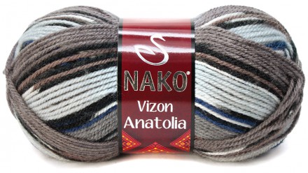 Пряжа Nako VIZON ANATOLIA 80788 коричн/серый