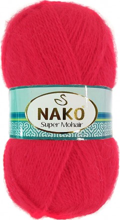 Пряжа Nako SUPER MOHAIR 130 красный