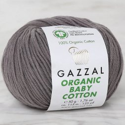 Пряжа Gazzal ORGANIC BABY COTTON 435 т.серый (10 мотков)