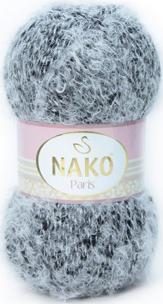 Пряжа Nako PARIS 21304 бело-черный