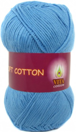 Пряжа Vita cotton SOFT COTTON 1820 голубой