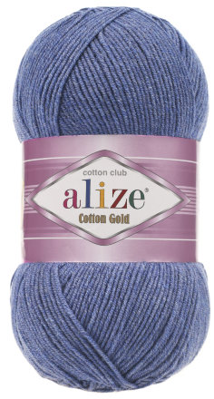Пряжа Alize COTTON GOLD 374 т.голубой меланж