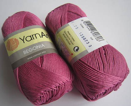 Пряжа Yarnart BEGONIA 0075 т.розовый (5 мотков)