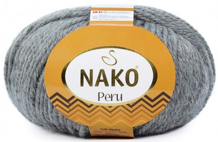 Пряжа Nako PERU 194 серый меланж