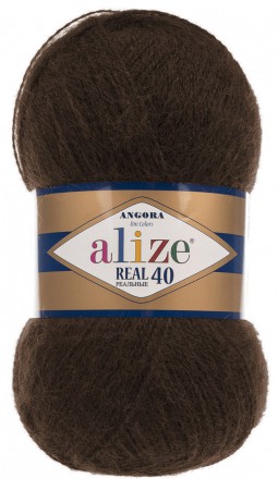 Пряжа Alize ANGORA REAL 40 201 коричневый