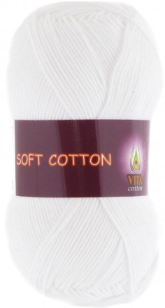 Пряжа Vita cotton SOFT COTTON 1801 белый