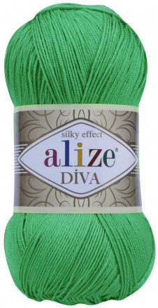 Пряжа Alize DIVA SILKY EFFECT 123 зеленый