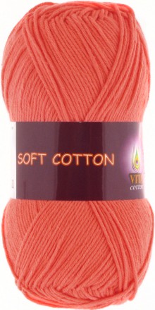 Пряжа Vita cotton SOFT COTTON 1815 оранжевый коралл