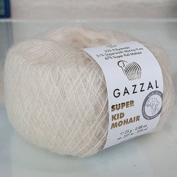 Пряжа Gazzal SUPER KID MOHAIR 64436 кремовый (6 мотков)