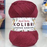Пряжа M&amp;h KOLIBRI ХЛОПОК КЛАССИК 016 бордовый (2 мотка)