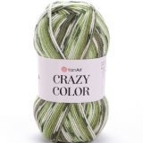 Пряжа Yarnart CRAZY COLOR 115 зеленый принт (5 мотков)