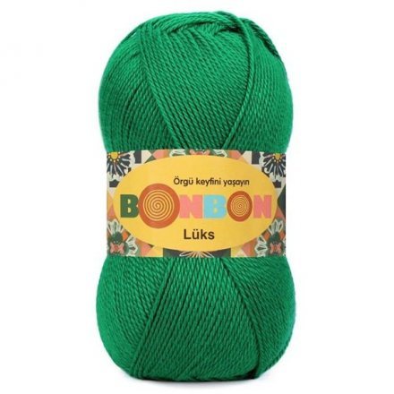 Пряжа Nako BONBON LUKS 98410 яр.зелень (5 мотков)