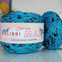 Пряжа M&amp;h KOLIBRI MAXI 144 бирюза с черным (1 моток)