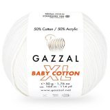 Пряжа Gazzal BABY COTTON XL 3410 белый (5 мотков)