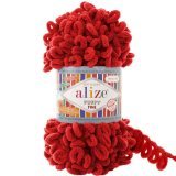 Пряжа Alize PUFFY FINE 56 красный (5 мотков)