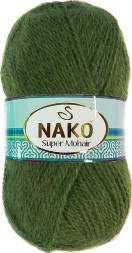Пряжа Nako SUPER MOHAIR 263 т.зеленый