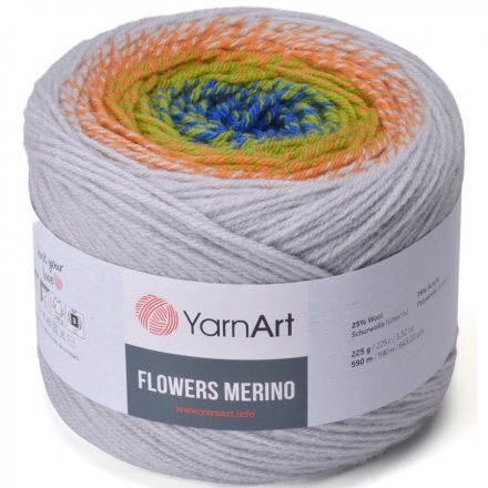 Пряжа Yarnart FLOWERS MERINO 562 принт (2 мотка)