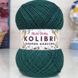 Пряжа M&amp;h KOLIBRI ХЛОПОК КЛАССИК 089 т.изумруд (2 мотка)