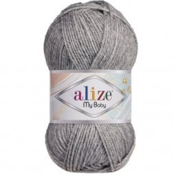 Пряжа Alize MY BABY 21 серый меланж (5 мотков)