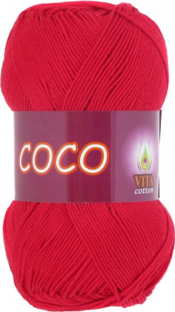 Пряжа Vita cotton COCO 3856 красный