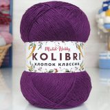 Пряжа M&amp;h KOLIBRI ХЛОПОК КЛАССИК 003 фиолетовый (2 мотка)