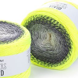 Пряжа Yarnart FLOWERS VIVID 502 салат неон/т.сер/св.серый (2 мотка)