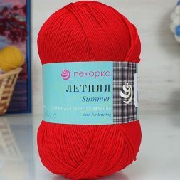 Пряжа Пехорка ЛЕТНЯЯ 06 красный (5 мотков)