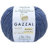 Пряжа Gazzal BABY WOOL XL 844 синий джинс (5 мотков)