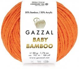 Пряжа Gazzal BABY BAMBOO 95202 оранжевый (10 мотков)