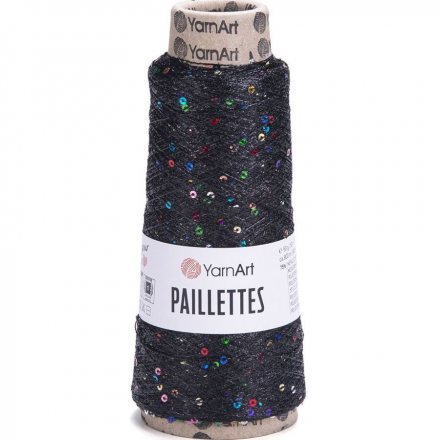 Пряжа Yarnart PAILLETTES 8010 т.графитовый (1 моток)