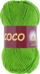 Пряжа Vita cotton COCO 3861 яр.зеленый