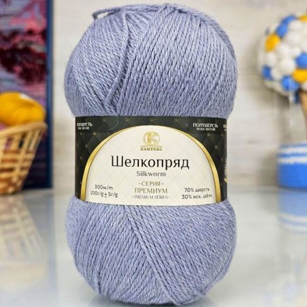 Пряжа Камтекс ШЕЛКОПРЯД 169 серый (5 мотков)