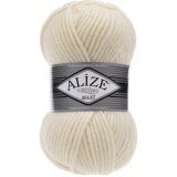 Пряжа Alize SUPERLANA MAXI 01 кремовый (5 мотков)