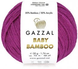 Пряжа Gazzal BABY BAMBOO 95203 лиловый (10 мотков)