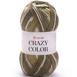 Пряжа Yarnart CRAZY COLOR 139 хаки/беж/молочный (5 мотков)