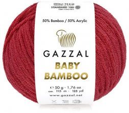 Пряжа Gazzal BABY BAMBOO 95204 т.красный (10 мотков)