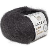 Пряжа Gazzal SUPER KID MOHAIR 64432 серый (6 мотков)