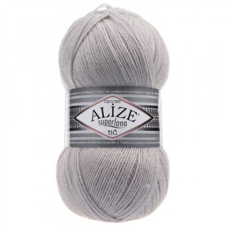 Пряжа Alize SUPERLANA TIG 168 св.серый (5 мотков)