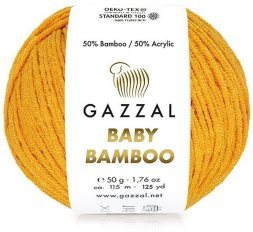Пряжа Gazzal BABY BAMBOO 95205 желток (10 мотков)