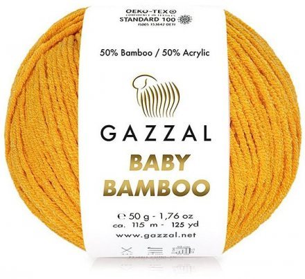 Пряжа Gazzal BABY BAMBOO 95205 желток (10 мотков)