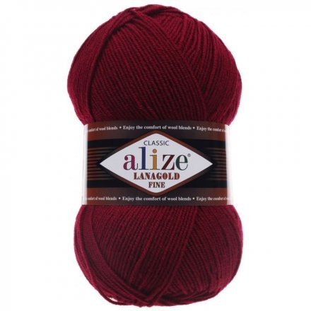 Пряжа Alize LANAGOLD FINE 390 вишня (5 мотков)