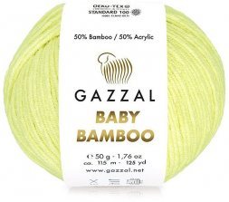 Пряжа Gazzal BABY BAMBOO 95208 лимон (10 мотков)