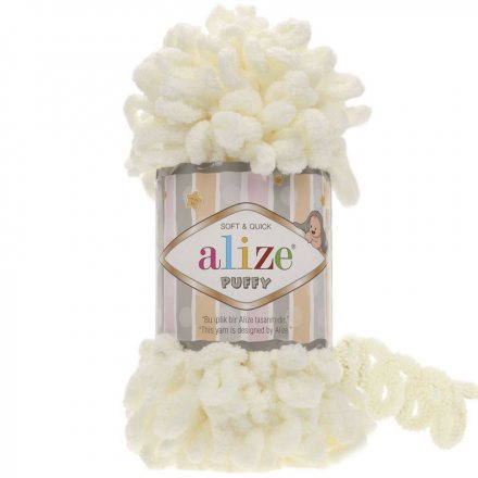 Пряжа Alize PUFFY 62 молочный (5 мотков)