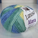 Пряжа Lanoso ALARA SPECIAL 702 синий/салат (5 мотков)