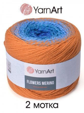 Пряжа Yarnart FLOWERS MERINO 558 принт (2 мотка)